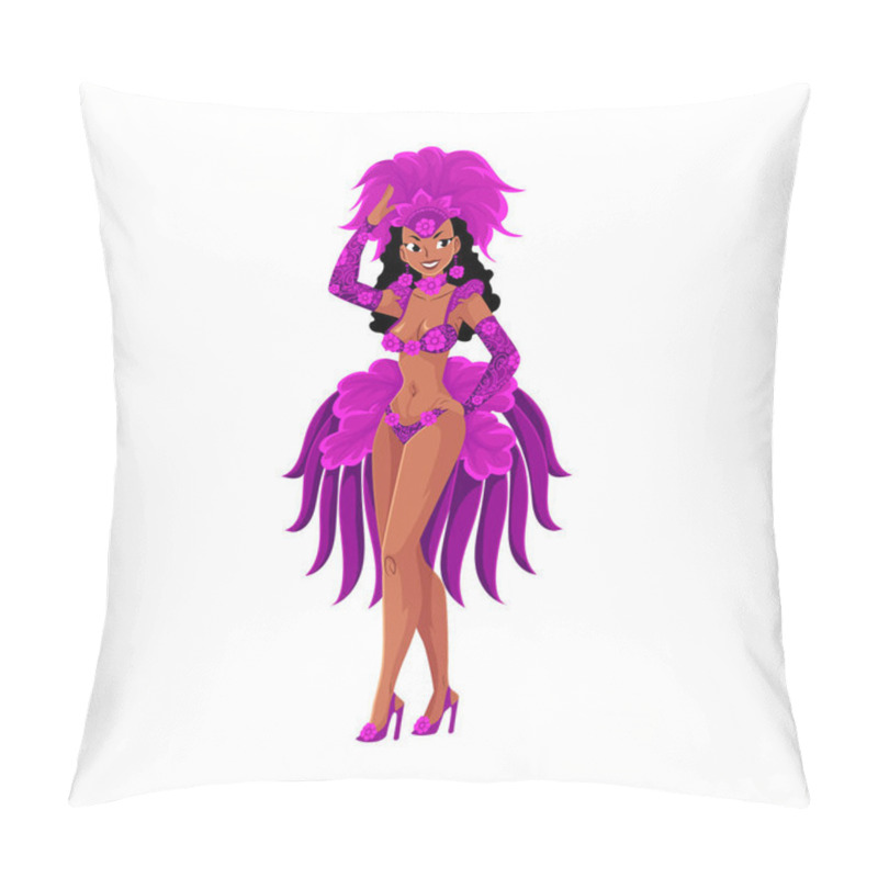 Personality  Young woman dressed for Brazilian carnival in Rio de Janeiro pillow covers