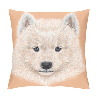 Personality  Illustrated Portrait Of Samoyed Dog.  Pillow Covers