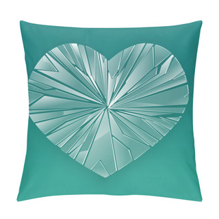 Personality  Broken Glass Heart. Vector Illustration. Pillow Covers