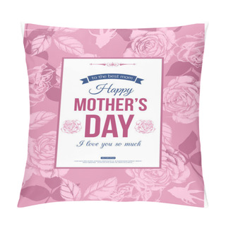 Personality  Happy Mothers Day Typographical Background Pillow Covers