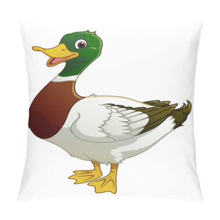 Personality  Mallard Duck Cartoon Animal Illustration Pillow Covers
