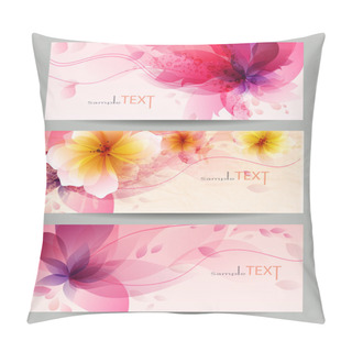 Personality  Flower Vector Background Brochure Template. Pillow Covers