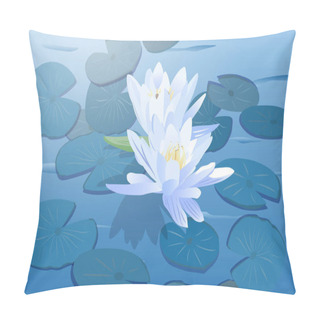Personality  Lily Flowers On Water Pillow Covers