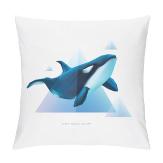 Personality  Orca Killer Whale With Polygonal Elements Pillow Covers