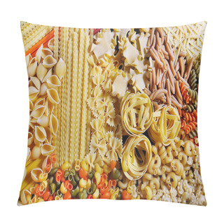Personality  Different Types Of Pasta, Macro View Pillow Covers