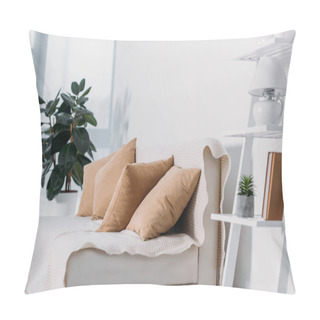 Personality  Sofa With Pillows And Potted Plants In Room Pillow Covers