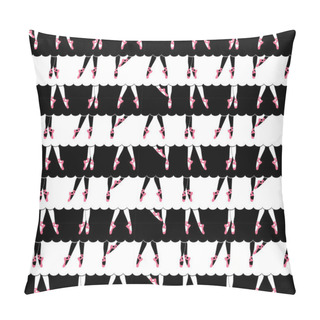 Personality  Vector Illustration Of Colorful Pattern With Legs Of Female Ballet Dancers  Pillow Covers