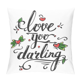 Personality  Valentines Day Greetings Card With Lettering Pillow Covers