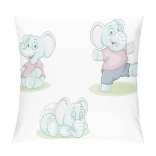 Personality  Cartoon Little Elephants Pillow Covers