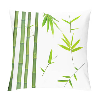 Personality  Bamboo Stalks And Leaves On White Pillow Covers