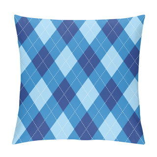 Personality  Argyle Pattern Blue Rhombus Seamless Texture Pillow Covers