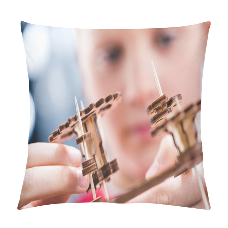 Personality  Kid Holding Wooden Gear Toy   Pillow Covers