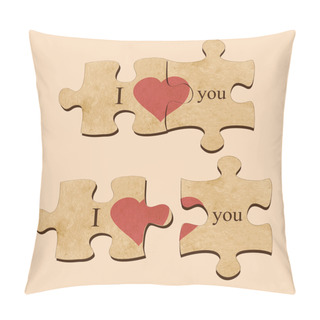 Personality  Vector Illustration Of Love Puzzle Pillow Covers