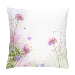 Personality Beautiful Pastel Floral Border Beautiful Blurred Background (sha Pillow Covers