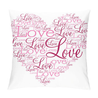 Personality  Heart Made From Words Pillow Covers