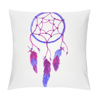 Personality  Vector Colorful Watercolor Illustration Of Dream Catcher Pillow Covers