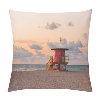 Personality   Lifeguard Tower In South Beach, Miami Beach, Florida Pillow Covers