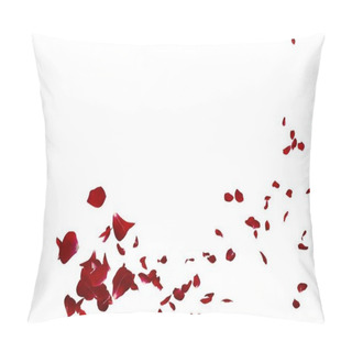 Personality  The Petals Of A Dark Red Rose Fly Far Into The Distance Pillow Covers
