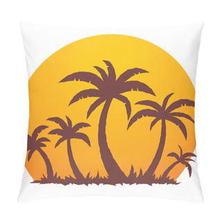 Personality  Palm Trees And Summer Sunset Pillow Covers