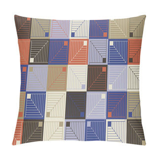 Personality  New Retro Aesthetics In Abstract Pattern Design Composition. Art Deco Inspired Vector Graphics Collage Made With Simple Geometric Shapes And Grunge Textures, Useful For Poster Art And Digital Prints. Pillow Covers