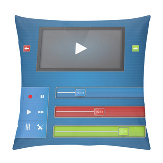 Personality  Media Player Interface, Vector Illustration  Pillow Covers