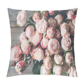 Personality  Pink Shrub Roses Bouquet Vintage Style Pillow Covers