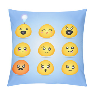 Personality  Set Of Characters Of Yellow Emoticons Pillow Covers