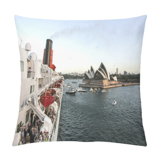 Personality  Sydney Harbour With QE2 In 2007 Pillow Covers