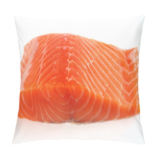 Personality  Salmon Fillet Steak Over White Pillow Covers