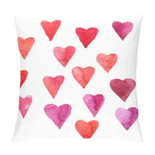 Personality  Set Of Hearts Painted By Watercolor Pillow Covers