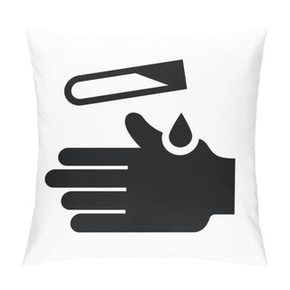 Personality  Acid Or Corrosive, Danger, Hand, Vector Illustration  Pillow Covers