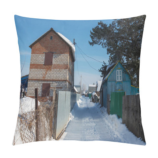 Personality  Dachas And Summer Cottages In The Suburbs In Winter. Pillow Covers