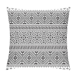 Personality  Seamless Ethnic Pattern In Black And White Color. Aztec Tribal Vector Design Pillow Covers