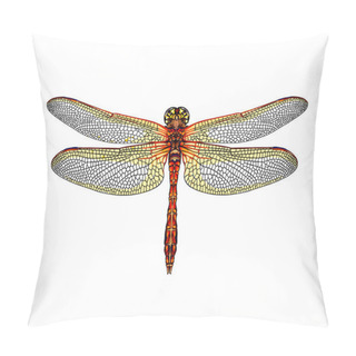 Personality  Dragonfly From A Splash Of Watercolor, Colored Drawing, Realistic Pillow Covers