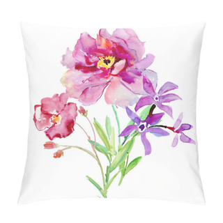 Personality  Colorful Wild Flowers Illustration Pillow Covers