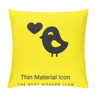 Personality  Bird In Love Minimal Bright Yellow Material Icon Pillow Covers