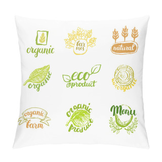 Personality  Hand-Drawn Farm Fresh Logo Set Pillow Covers