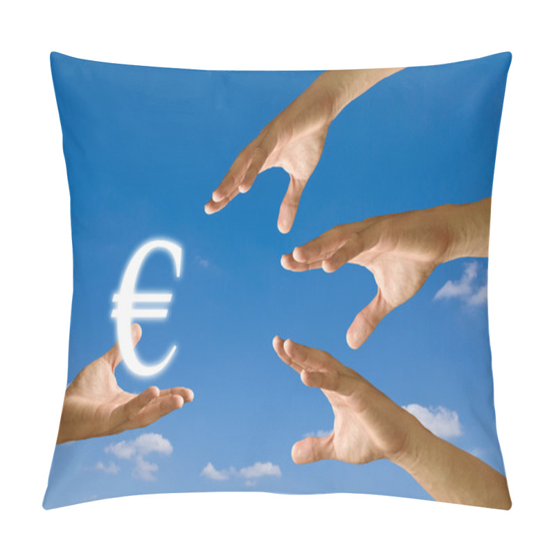 Personality  Competitor hand to strive for the Euro icon, Concept pillow covers