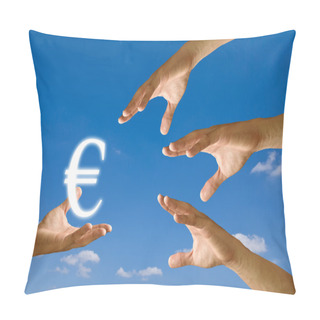 Personality  Competitor Hand To Strive For The Euro Icon, Concept Pillow Covers