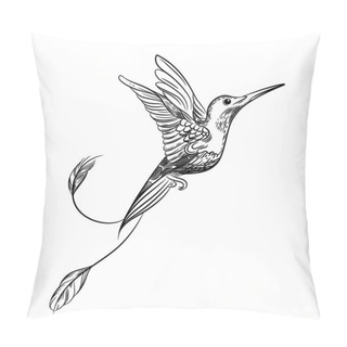 Personality  Vector Image Of A Hummingbird. Tattoo Art, T-shirt Design. Pillow Covers
