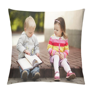 Personality  Boy And Girl Reading Book Pillow Covers