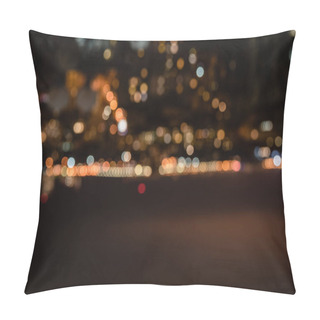 Personality  Defocused Background At Night With Bokeh Lights And Copy Space Pillow Covers
