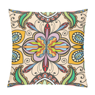 Personality  Vector Floral Geometric Seamless Pattern, Ethnic Ornament Pillow Covers