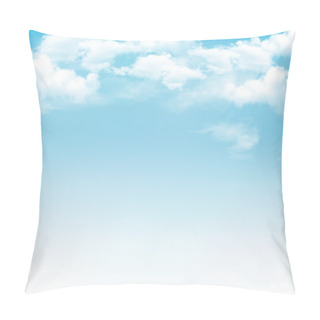 Personality  Blue Sky With Clouds. Vector Background Pillow Covers