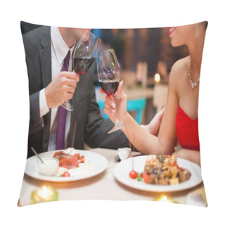 Personality  Celebration. Hands Holding Glasses Making Toast. Pillow Covers