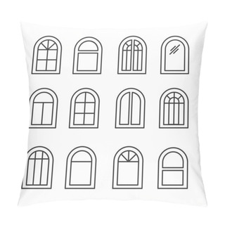 Personality  Arched & Arch Window. Casement & Awning Window Frames. Line Icon Pillow Covers