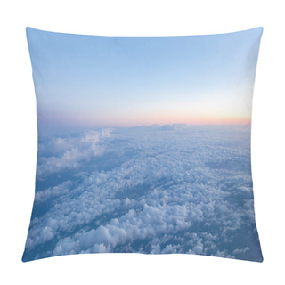 Personality  View Of Blue Cloudy Sky And Sunlight As Background Pillow Covers
