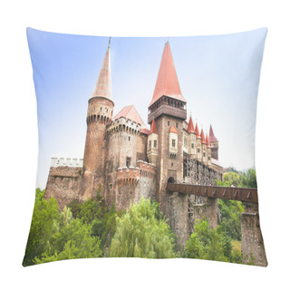 Personality  The Hunyad Castle. Renaissance Castle In Hunedoara , Romania Pillow Covers