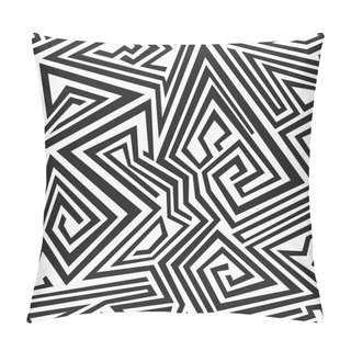 Personality  Monochrome Spiral Lines Seamless Pattern Pillow Covers