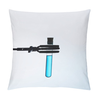 Personality  Test Tube Filled With Blue Liquid On Stand Pillow Covers